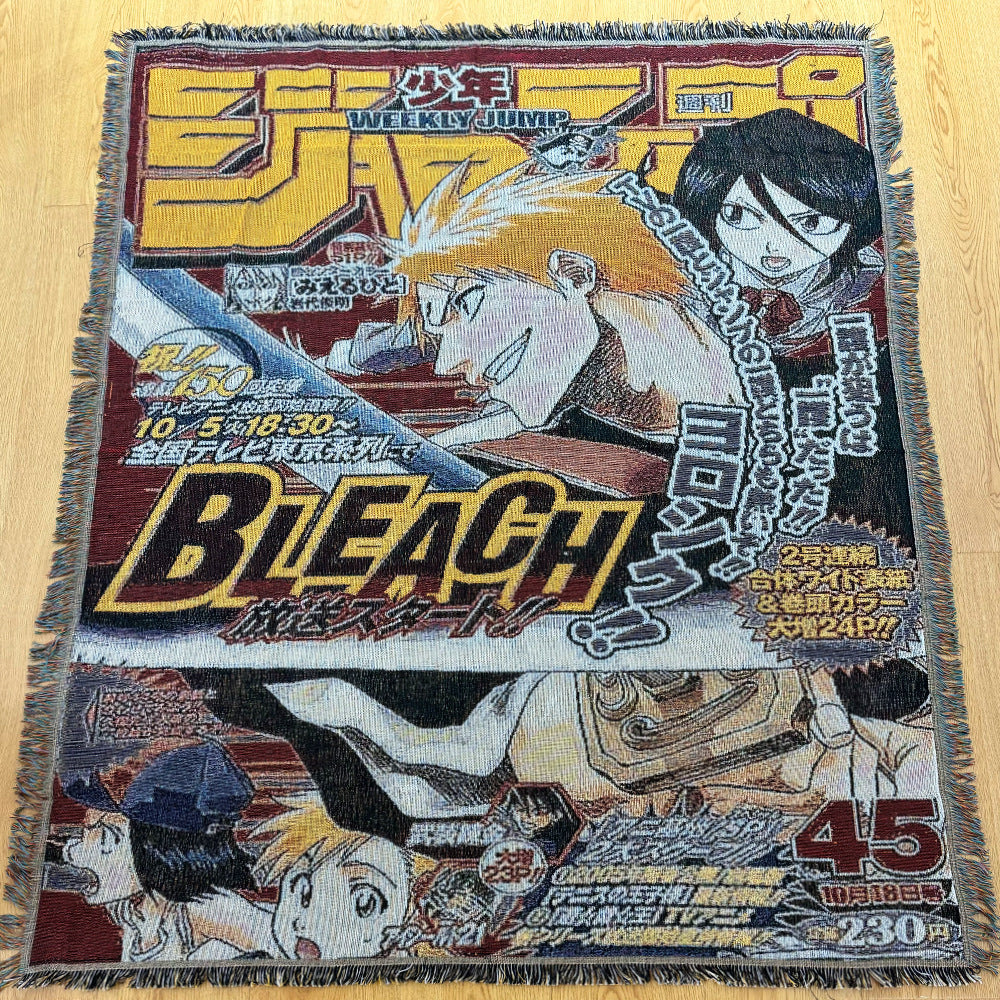 Anime Jacquard Throw Blanket with Fringe