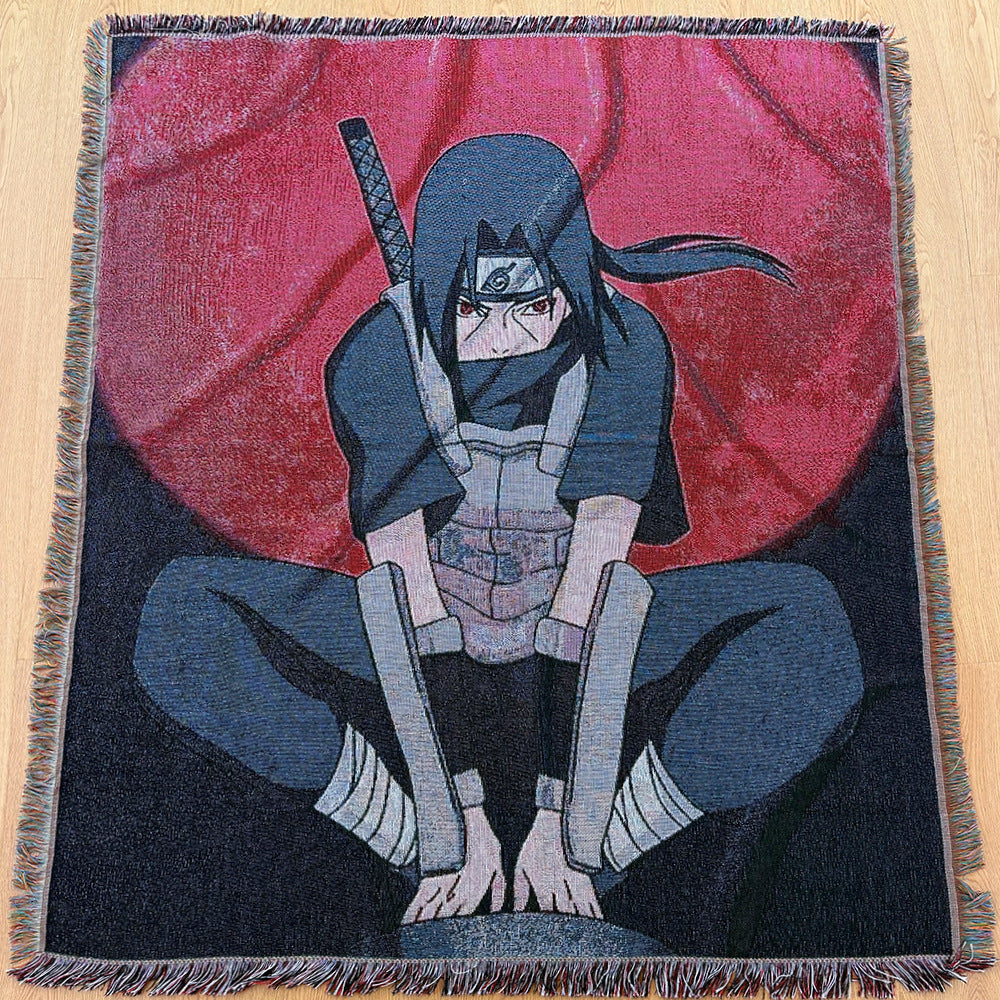 Anime Jacquard Throw Blanket with Fringe