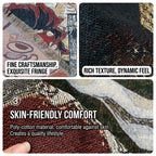 Anime Jacquard Throw Blanket with Fringe