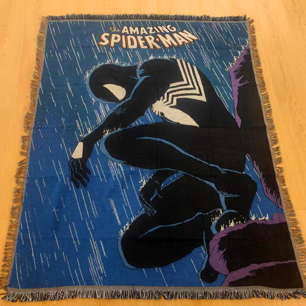 Anime Jacquard Throw Blanket with Fringe