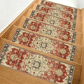 Bohemian Stair Tread Mats Red & Gold – 29.9 × 7.9 in