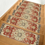 Bohemian Stair Tread Mats Red & Gold – 29.9 × 7.9 in