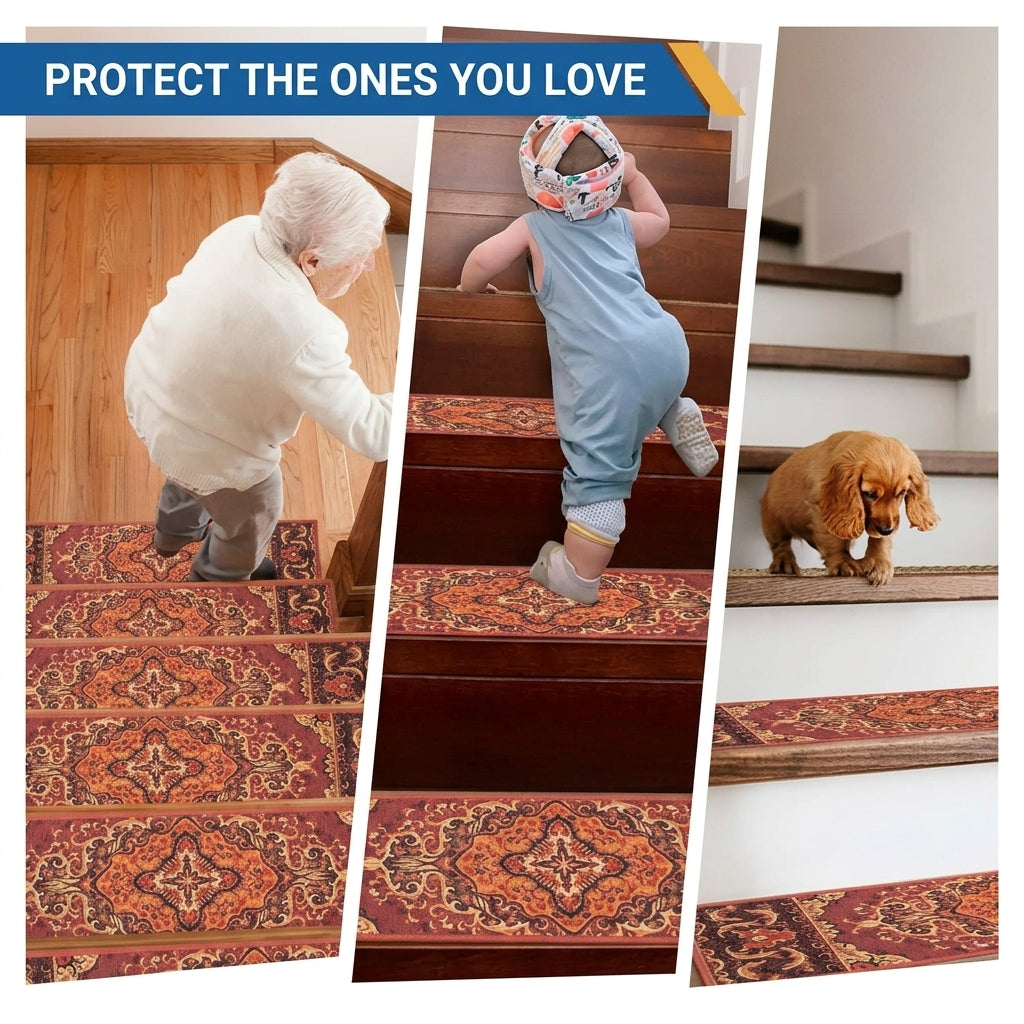 Bohemian Stair Tread Mats 01 – 29.9 × 7.9 in