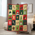 Christmas Advent Calendar Flannel Throw Blanket