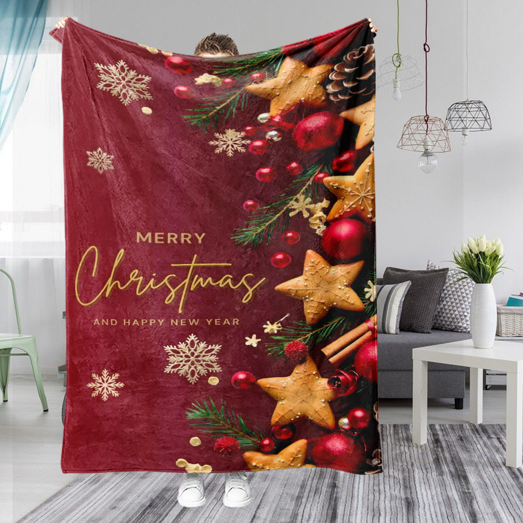 Christmas Cartoon Flannel Throw Blanket