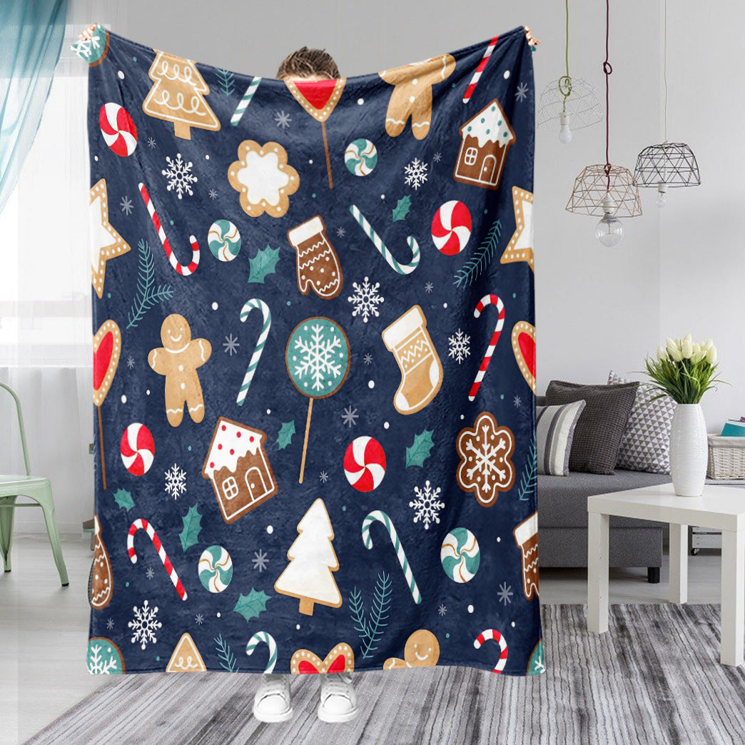 Christmas Cartoon Flannel Throw Blanket