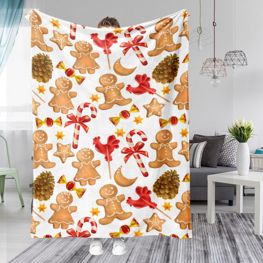 Christmas Cartoon Flannel Throw Blanket