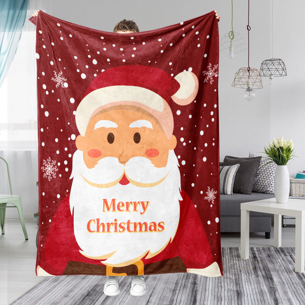 Christmas Cartoon Flannel Throw Blanket