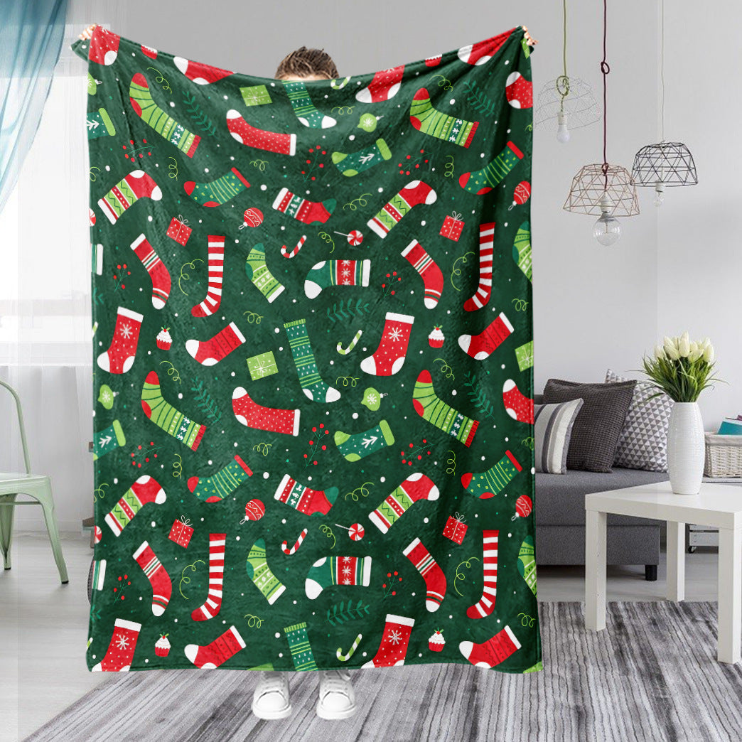 Christmas Cartoon Flannel Throw Blanket