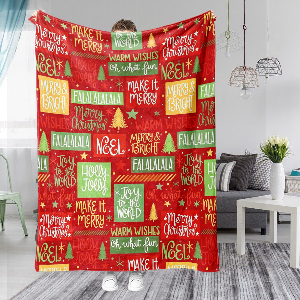 Christmas Cartoon Flannel Throw Blanket