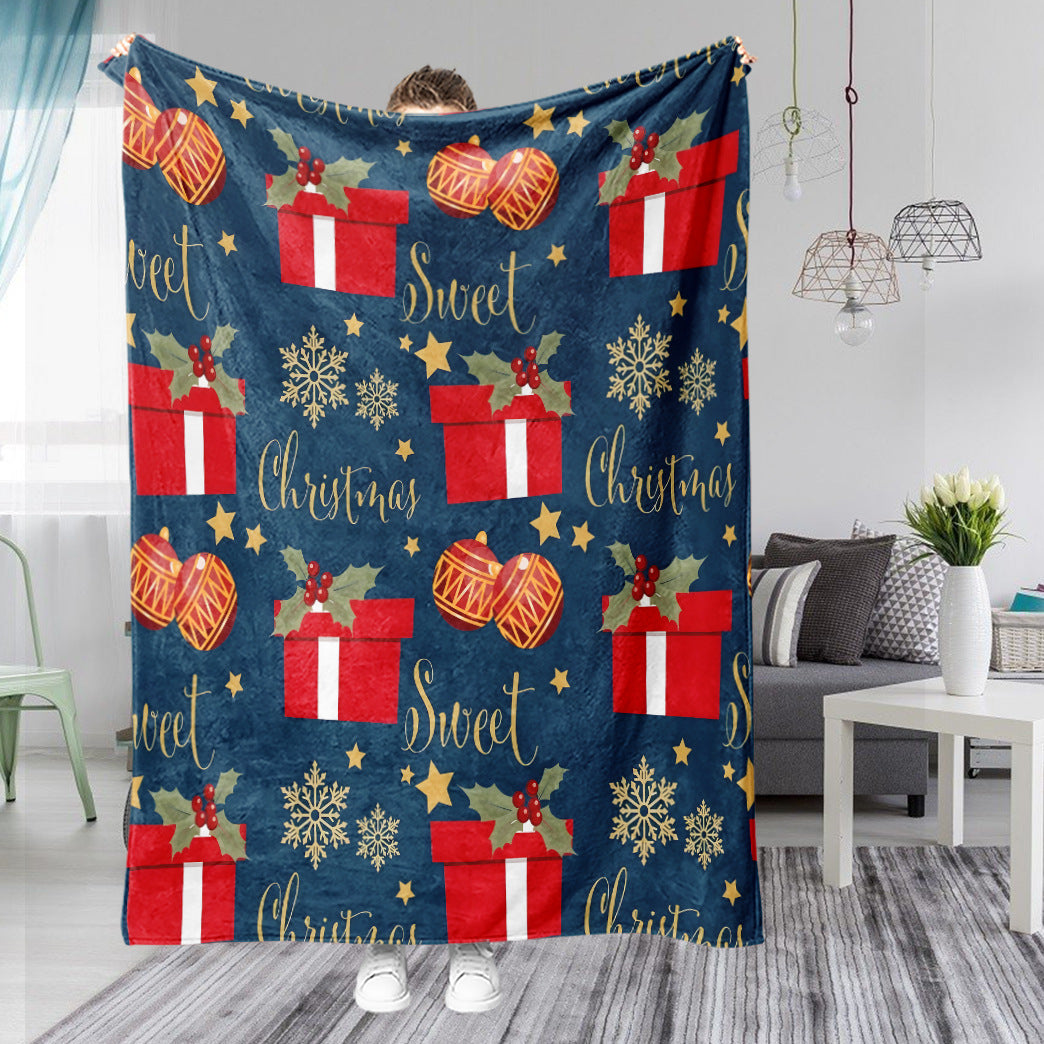 Christmas Cartoon Flannel Throw Blanket