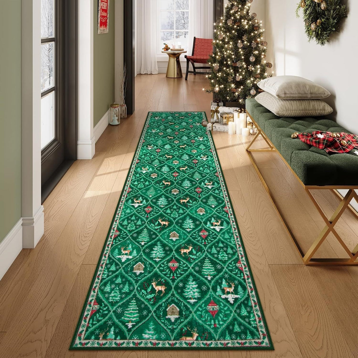 Christmas Faux-Wool Rug & Hallway Runner