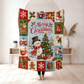 Christmas Gift Print Flannel Throw Blanket