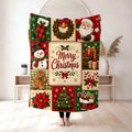 Christmas Patchwork Flannel Throw Blanket