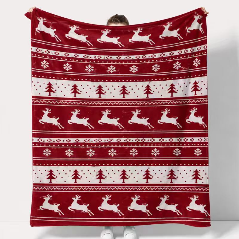 Christmas Pattern Flannel Throw Blanket