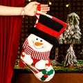 Large Striped Hat Snowman Christmas Stocking