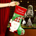 Large Green Plaid Hat Santa Christmas Stocking