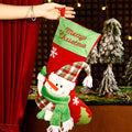 Large Green Plaid Hat Snowman Christmas Stocking