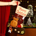 Large Christmas Lettering Reindeer Christmas Stocking
