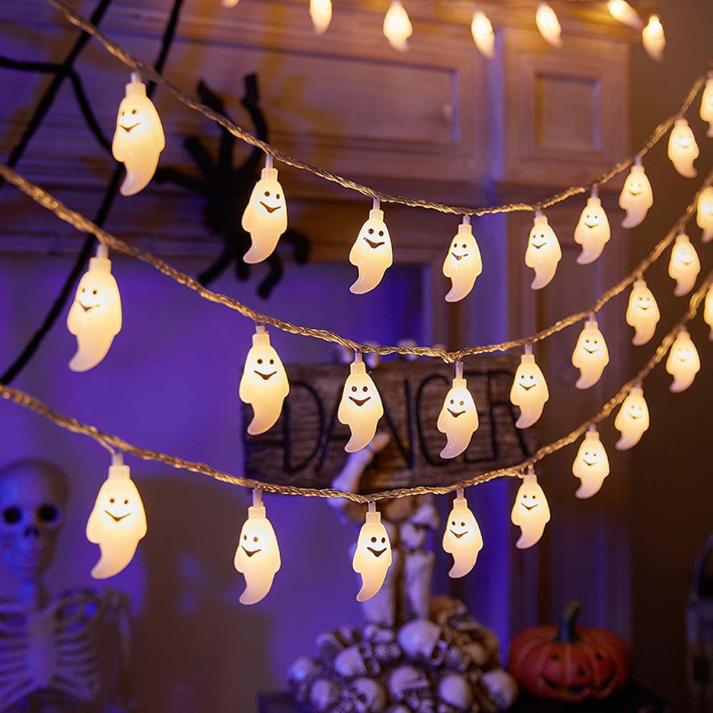 Fall Maple Leaf and Pumpkin Halloween Fairy String Lights