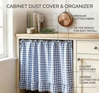 Farmhouse Ruffle-Edge Kitchen Cabinet Curtain