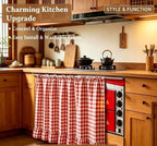 Farmhouse Ruffle-Edge Kitchen Cabinet Curtain