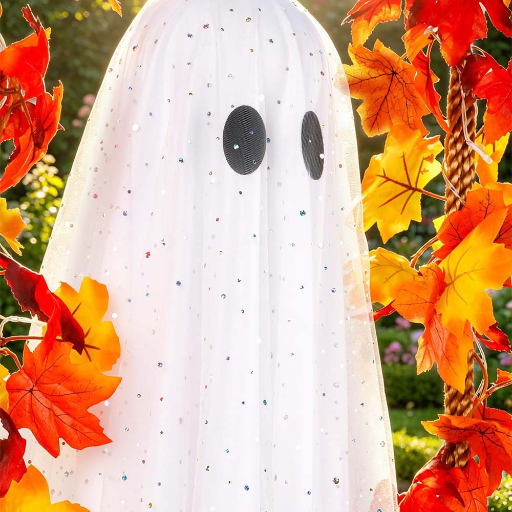Giant Maple Leaf Ghost Swing Halloween Outdoor Decoration