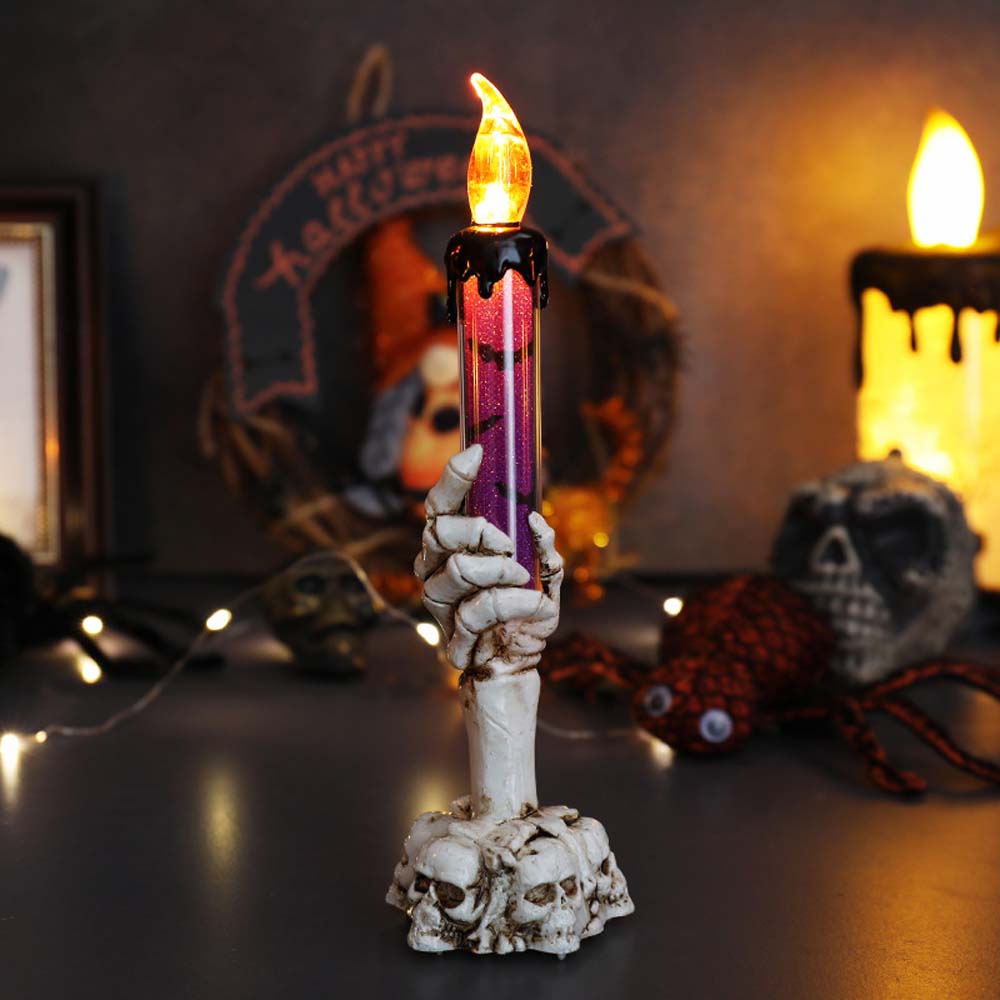 Gothic Skeleton Hand LED Candle Lamp Halloween Table Decor