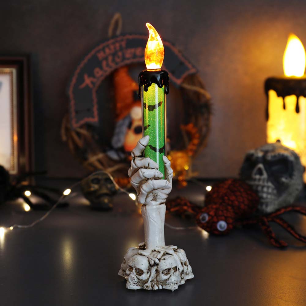 Gothic Skeleton Hand LED Candle Lamp Halloween Table Decor