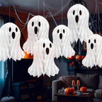 Halloween Paper Honeycomb Ghost and Pumpkin Hanging Decorations