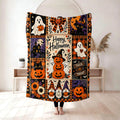 Halloween Pumpkin & Ghost Flannel Throw Blanket