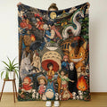 Studio Ghibli Anime Pattern Flannel Blanket