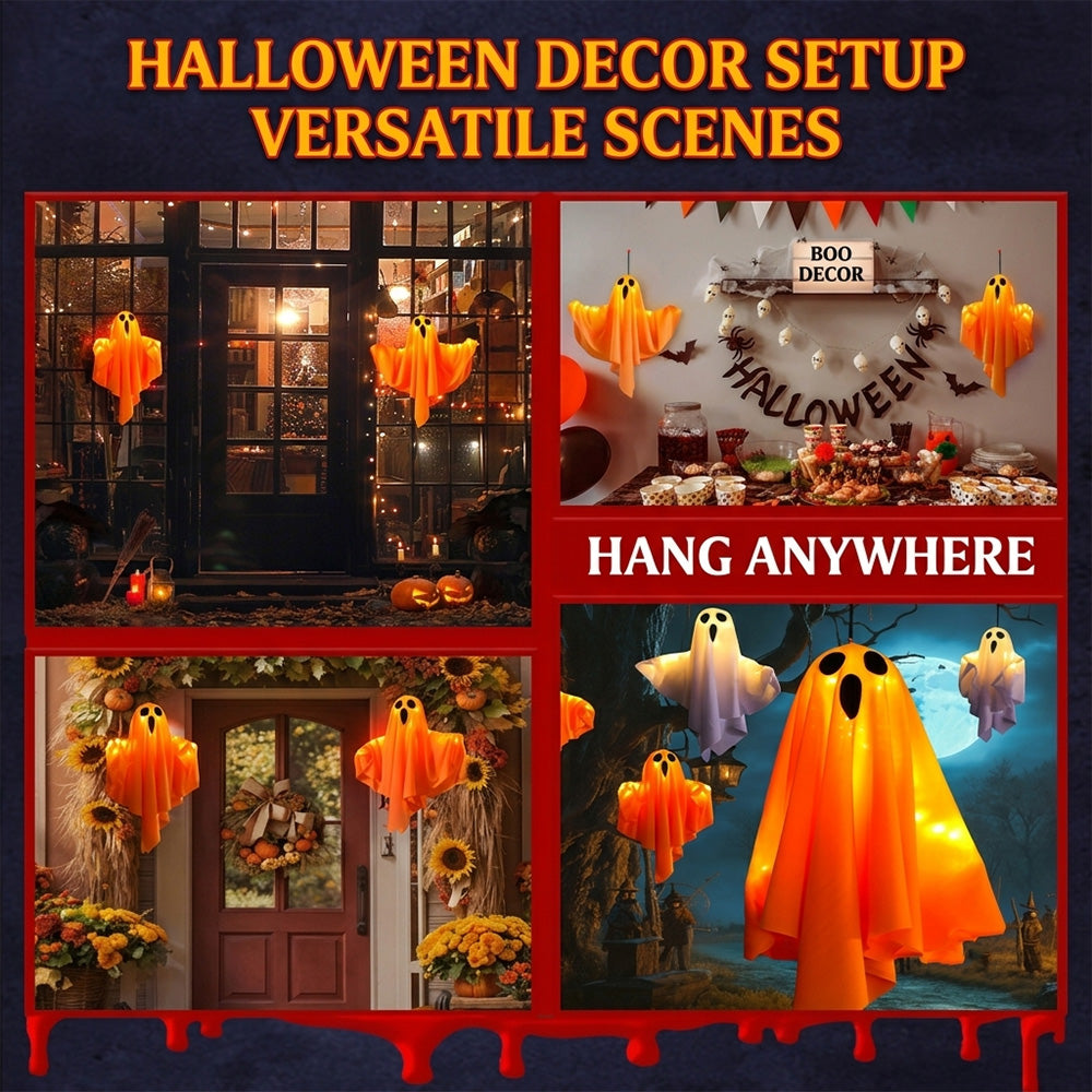 LED Glowing Ghost Hanging Lights for Halloween Party Decoration