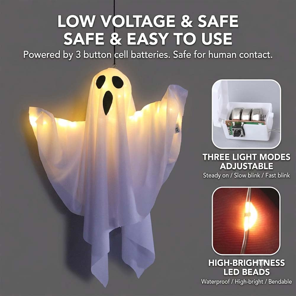 LED Glowing Ghost Hanging Lights for Halloween Party Decoration