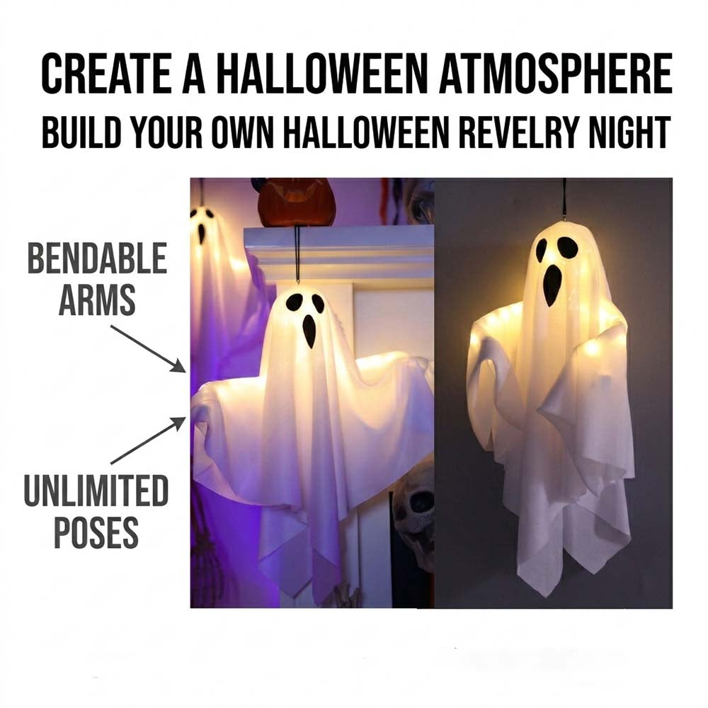 LED Glowing Ghost Hanging Lights for Halloween Party Decoration