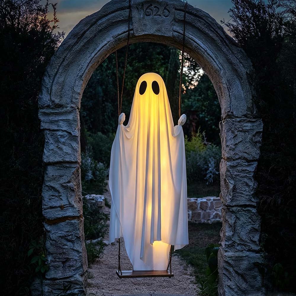 Large Hanging White Ghost Swing for Haunted House Decor