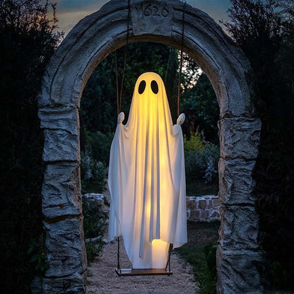 Large Hanging White Ghost Swing for Haunted House Decor
