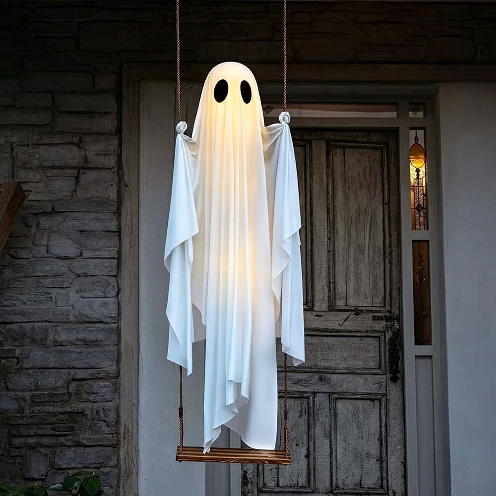 Large Hanging White Ghost Swing for Haunted House Decor