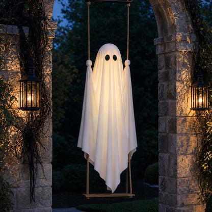 Large Hanging White Ghost Swing for Haunted House Decor