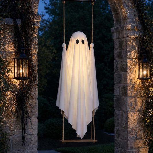 Large Hanging White Ghost Swing for Haunted House Decor