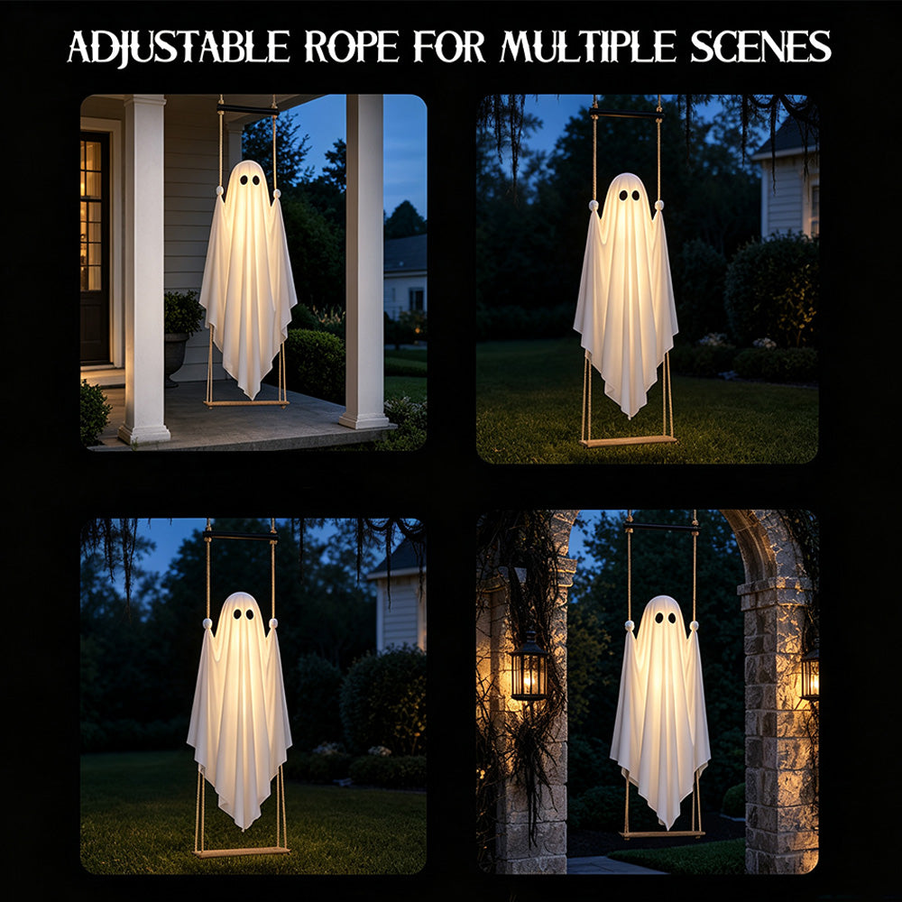 Large Hanging White Ghost Swing for Haunted House Decor