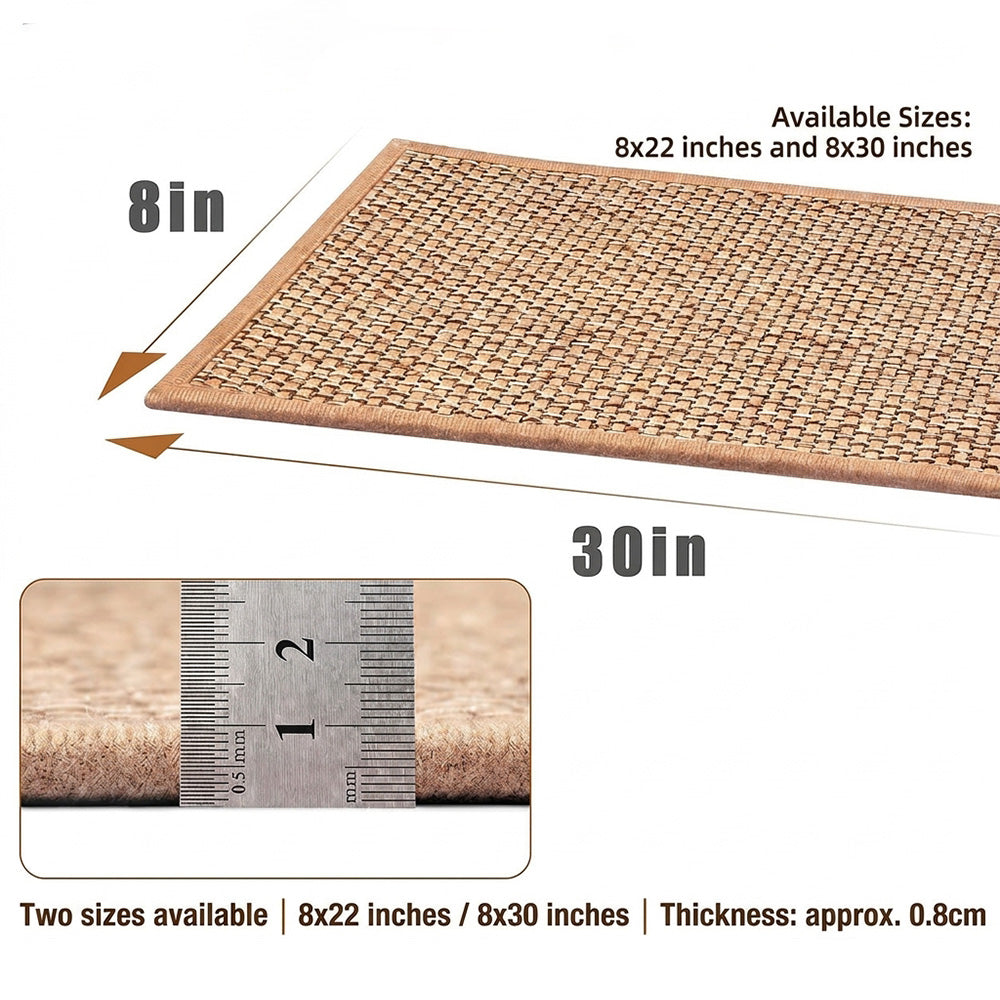 Linen-Look Self-Adhering Stair Tread Mats