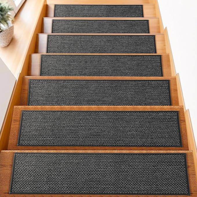 Linen-Look Self-Adhering Stair Tread Mats