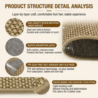Linen-Look Self-Adhering Stair Tread Mats