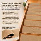 Linen-Look Self-Adhering Stair Tread Mats