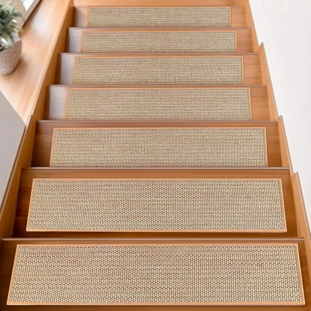 Linen-Look Self-Adhering Stair Tread Mats
