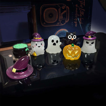 Mini Luminous Halloween Ghost and Pumpkin Resin Ornaments