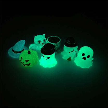 Mini Luminous Halloween Ghost and Pumpkin Resin Ornaments