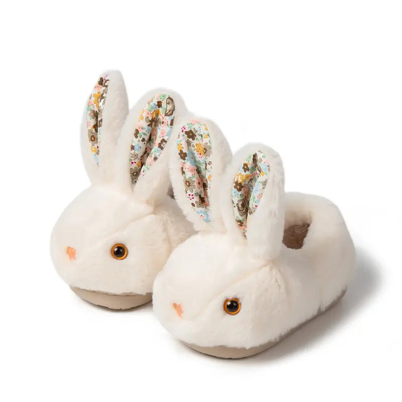 Plush Bunny Ear Slippers for Kids