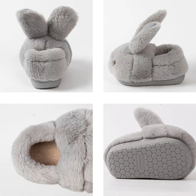 Plush Bunny Ear Slippers for Kids